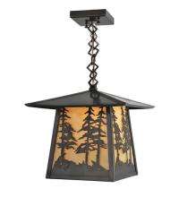 Meyda Black 99530 - 12"Sq Stillwater Tall Pines Ceiling Pendant