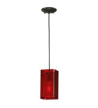 Meyda Yellow 111274 - 5"Sq Metro Red Quadrato Mini Pendant