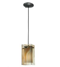 Meyda Yellow 111347 - 5"Sq Metro Cognac Swirl Quadrato Mini Pendant