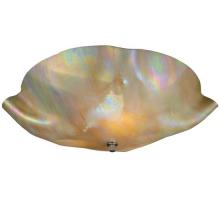 Meyda Yellow 114167 - 16"W Metro Beige Iridescent Organic Art Glass Flushmount