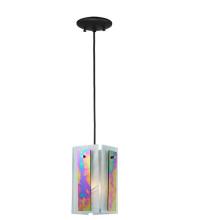 Meyda Yellow 118485 - 6.5"Sq Metro Aurora Borealis Quadrato Mini Pendant