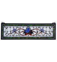 Meyda Yellow 119445 - 33"W X 10"H Fairytale Transom Stained Glass Window