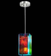 Meyda Yellow 122412 - 7"W Metro Fusion Fire and Ice Mist Quadrato Mini Pendant