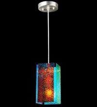 Meyda Yellow 122417 - 7"W Metro Fusion Fire and Ice Granite Quadrato Mini Pendant