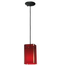 Meyda Yellow 128830 - 5.5"Sq Metro Red Quadrato Acrylic Mini Pendant