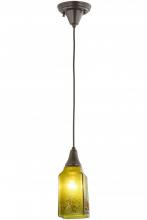 Meyda Yellow 161129 - 4"Sq Metro Fusion Distressed Draped Mini Pendant