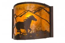 Meyda Yellow 163884 - 12" Wide Running Horses Wall Sconce