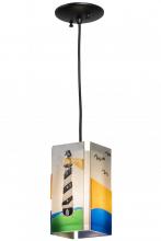 Meyda Yellow 164112 - 7"W Metro Fusion Lighthouse Quadrato Mini Pendant