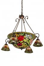 Meyda Yellow 180722 - 36" Wide Tiffany Rosebush Chandelier