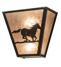 Meyda Yellow 235509 - 13" Wide Running Horses Wall Sconce