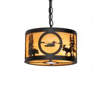 Meyda Yellow 240924 - 10" Wide Wildlife at Pine Lake Pendant