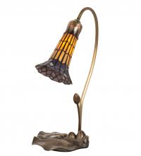 Meyda Yellow 251552 - 16" High Stained Glass Pond Lily Accent Lamp