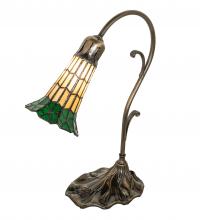 Meyda Yellow 27084 - 15" High Stained Glass Pond Lily Accent Lamp