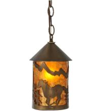 Meyda Yellow 51060 - 6" Wide Running Horses Mini Pendant