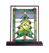 Meyda Yellow 69658 - 9.5"W X 10.5"H Christmas Tree Lighted Mini Tabletop Window