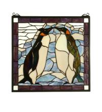 Meyda Yellow 71599 - 19"W X 19.5"H Penguin Stained Glass Window