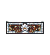 Meyda Yellow 73063 - 28"W X 9"H Beveled Ellsinore Transom Stained Glass Window