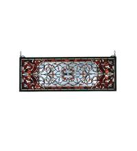 Meyda Yellow 98059 - 28"W X 10"H Versaille Transom Stained Glass Window