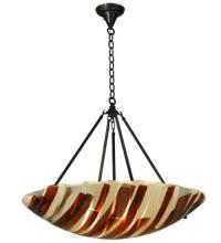 Meyda Blue 133229 - 30.5"W Metro Fusion Marina Glass Inverted Pendant