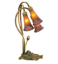 Meyda Blue 13674 - 16" High Amber/Purple Pond Lily 3 LT Table Base