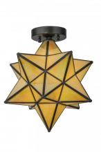 Meyda Blue 148883 - 12"W Moravian Star Beige Iridescent Flushmount