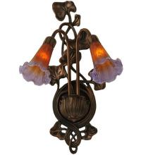 Meyda Blue 16637 - 11"W Amber/Purple Pond Lily 2 LT Wall Sconce