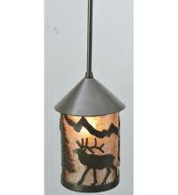 Meyda Tiffany 108464 - 6" Wide Lone Elk Lantern Mini Pendant