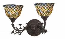 Meyda Tiffany 109508 - 21"W Tiffany Fishscale 2 LT Wall Sconce