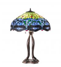 Meyda Tiffany 109609 - 33" High Tiffany Hanginghead Dragonfly Table Lamp