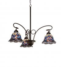 Meyda Tiffany 110685 - 32" Wide Tiffany Peacock Feather 3 Light Chandelier