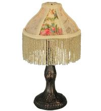 Meyda Tiffany 131721 - 10"H Fabric & Fringe Roses Mini Lamp