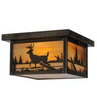 Meyda Tiffany 142324 - 12"Sq Hyde Park Deer Creek Flushmount