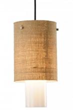 Meyda Tiffany 143132 - 6.5"W Cilindro Burlap 2 Tier Mini Pendant