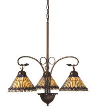 Meyda Tiffany 16094 - 24"W Tiffany Jeweled Peacock 3 LT Chandelier