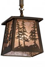 Meyda Tiffany 182076 - 7"Sq Tall Pines Mini Pendant