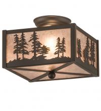 Meyda Tiffany 200526 - 10" Square Tall Pines Flushmount