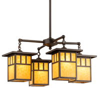 Meyda Tiffany 204749 - 31" Wide Hyde Park Double Bar Mission 4 Light Chandelier