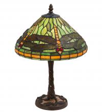 Meyda Tiffany 220523 - 17" High Dragonfly W/Twisted Fly Mosaic Base Table Lamp