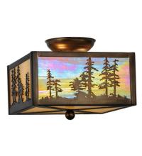 Meyda Tiffany 22864 - 10"Sq Tall Pines Flushmount