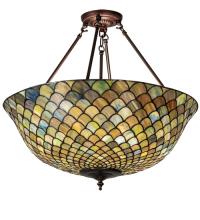 Meyda Tiffany 229145 - 24" Wide Tiffany Fishscale Inverted Pendant