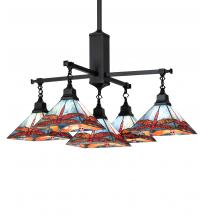 Meyda Tiffany 230380 - 36" Square Prairie Dragonfly 5 Light Chandelier