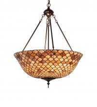 Meyda Tiffany 230951 - 24" Wide Tiffany Fishscale Inverted Pendant