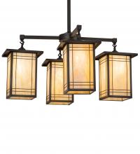 Meyda Tiffany 233239 - 33" Square Prairie Mission 4 Light Chandelier