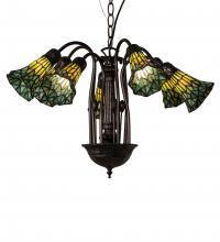 Meyda Tiffany 236537 - 24" Wide Stained Glass Pond Lily 7 Light Chandelier