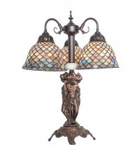 Meyda Tiffany 245479 - 23" High Tiffany Fishscale 3 Light Table Lamp