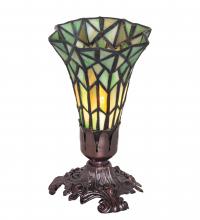 Meyda Tiffany 251825 - 8" High Stained Glass Pond Lily Victorian Accent Lamp