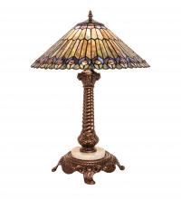 Meyda Tiffany 251928 - 23" High Tiffany Jeweled Peacock Table Lamp