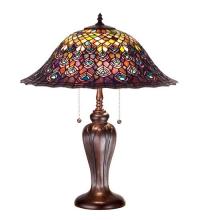 Meyda Tiffany 26666 - 25"H Tiffany Peacock Feather Table Lamp