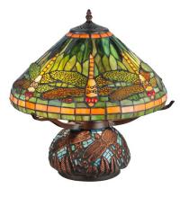 Meyda Tiffany 26681 - 17"H Tiffany Dragonfly w/Tiffany Mosaic Base Table Lamp