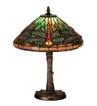 Meyda Tiffany 26683 - 16"H Tiffany Dragonfly w/ Twisted Fly Mosaic Base Accent Lamp